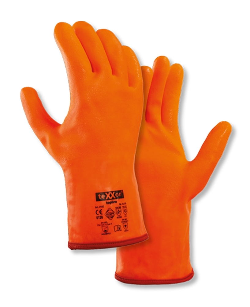 BIG TEXXOR PVC Handschuhe Arbeitshandschuhe leuchtorange 