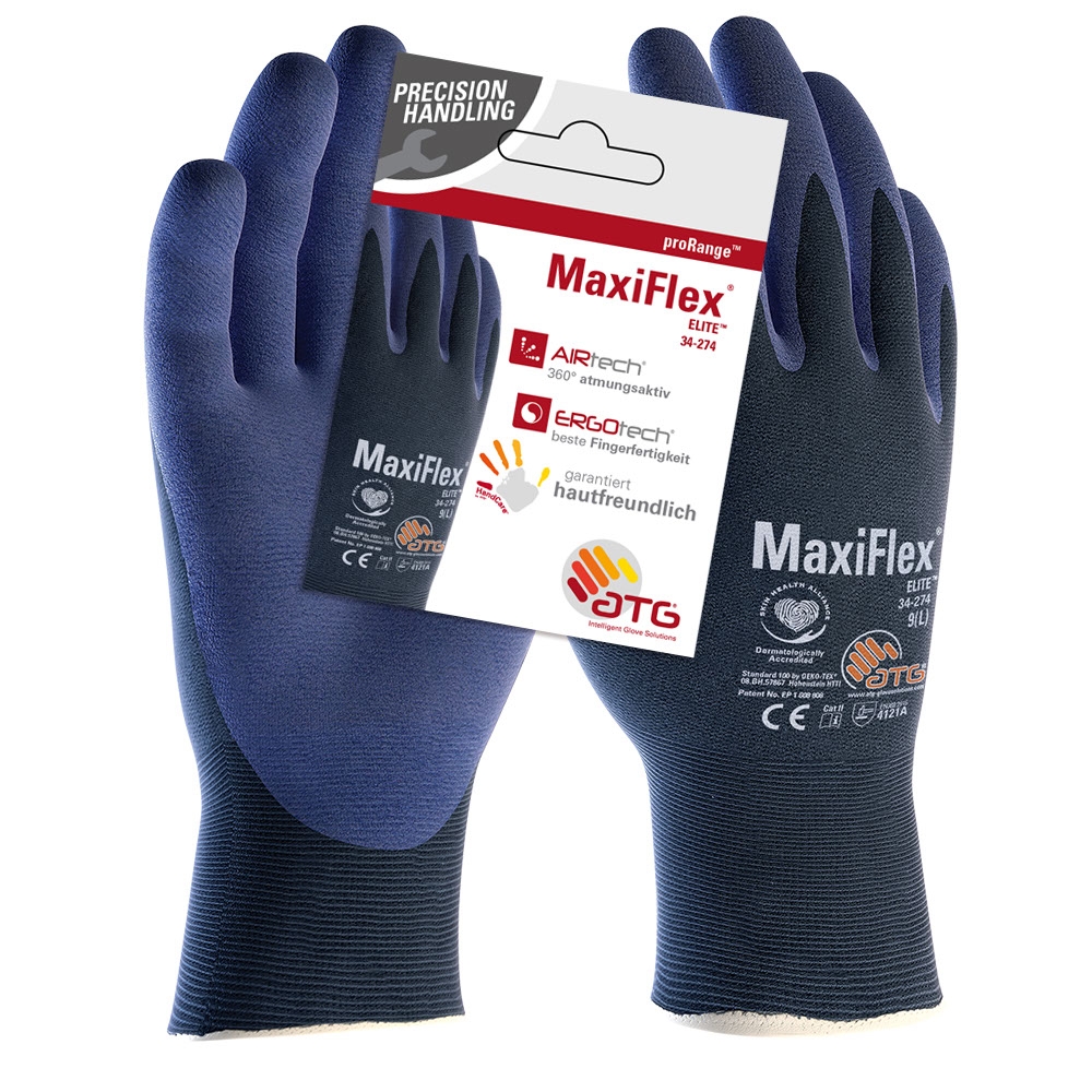 ATG® Nylon-Strickhandschuhe MaxiFlex® Elite™ (34-274 HCT) blau/blau