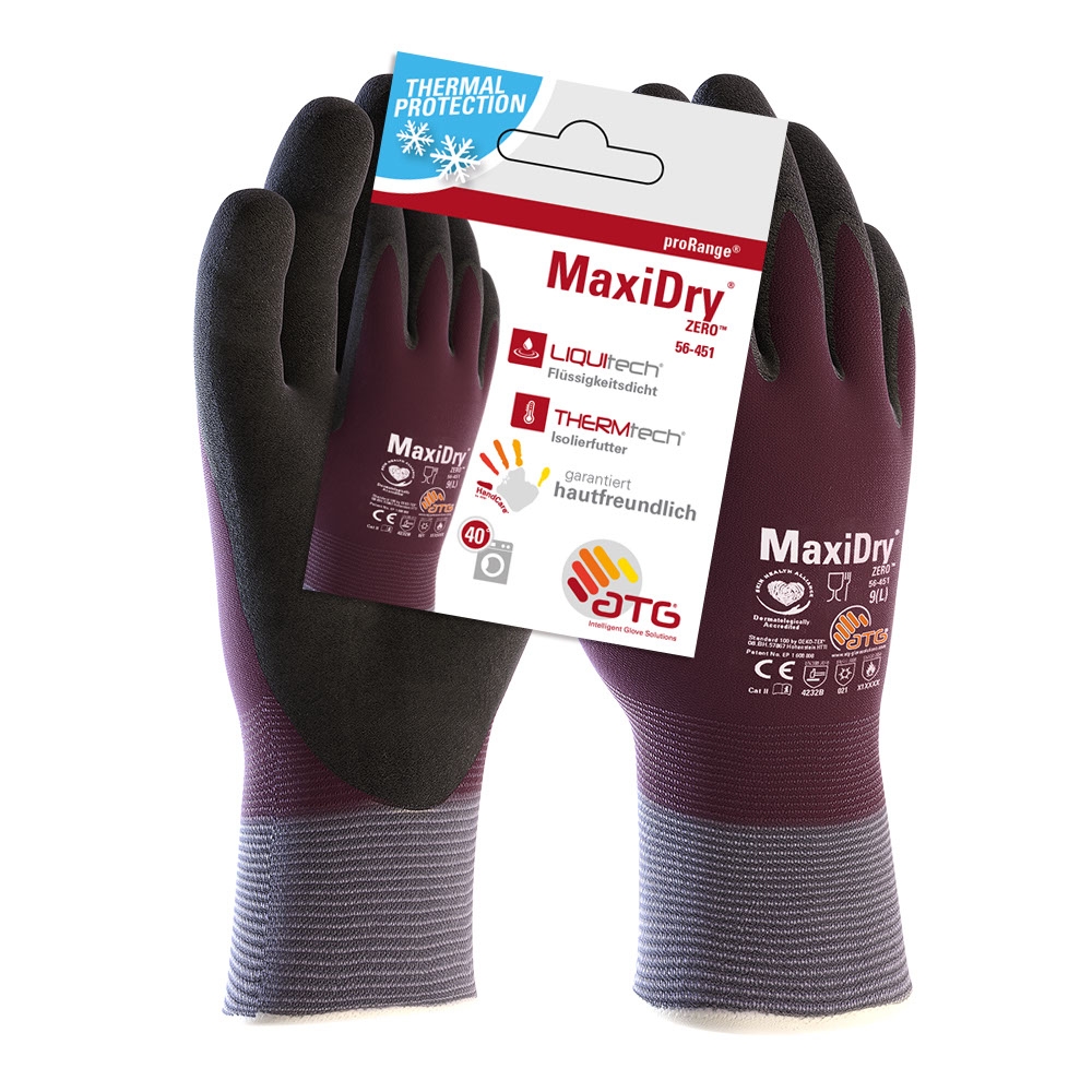 ATG® Nylon-Strickhandschuhe MaxiDry® Zero™ (56-451 HCT) violett/schwarz | Trainingshandschuhe